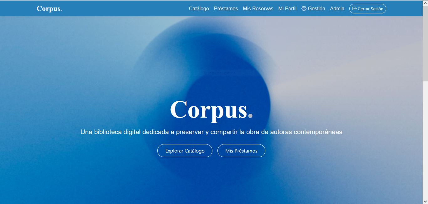 Sistema de gestión bibliotecaria Corpus con Django